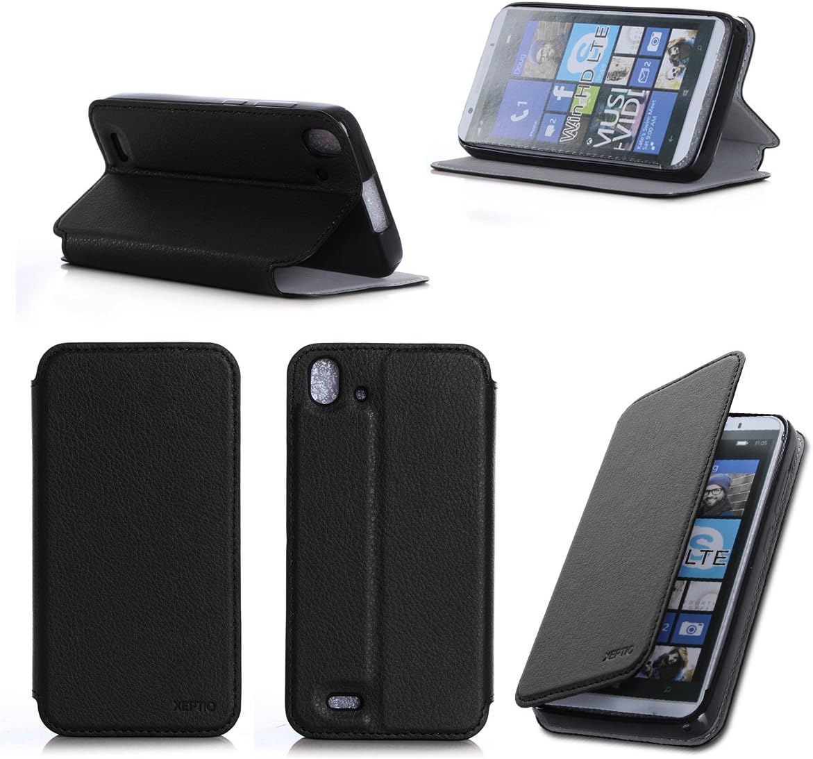 Blu Win HD LTE 4G LTE (X150E) Dual Sim 5.0 inch Leather Case Blue with Stand for BLU Win HD LTE Black Flip Case (PU Leather, Mobile Case White) – XEPTIO Accessories