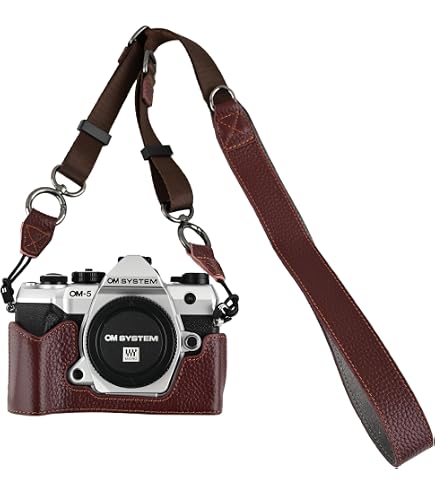 Amazon.com : Rieibi PU Leather Half Case For Olympus OM-5/Olympus