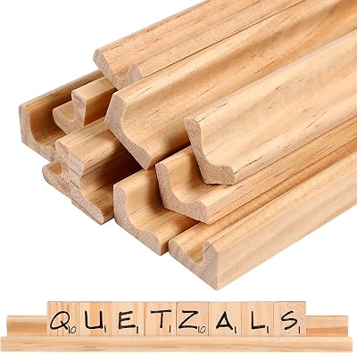 Healifty 10pcs Wooden Letter Tile Racks Stands for DIY Crafts & Early Education