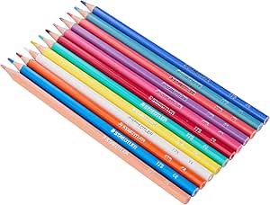 STAEDTLER Lápices de colores sin madera, caja de 12 colores pastel