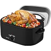 SUNVIVIPRO Roaster Oven 28 Quart, Electric Turkey Roaster with Self-Basting Lid, Removable Pan & Rack, Variable Temp Control,