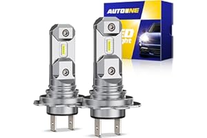 AUTOONE H7 LED Light Bulbs, Super Brightness 6500K White Light,1:1 Mini Size H7/H7LL Fog Light Bulbs for Night Driving, No Adapter Required, Non-Polarity Plug-N-Play, Pack of 2