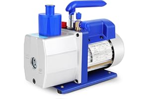 GYZJ 7 CFM Rotary Vane Vacuum Pump (7CFM,1/2HP,5 Pa,250ml Oil Capacity) for HVAC/Auto AC Refrigerant Recharging, Wine DegassingR134, R134A, R22, Milking, Medical, Food Processing