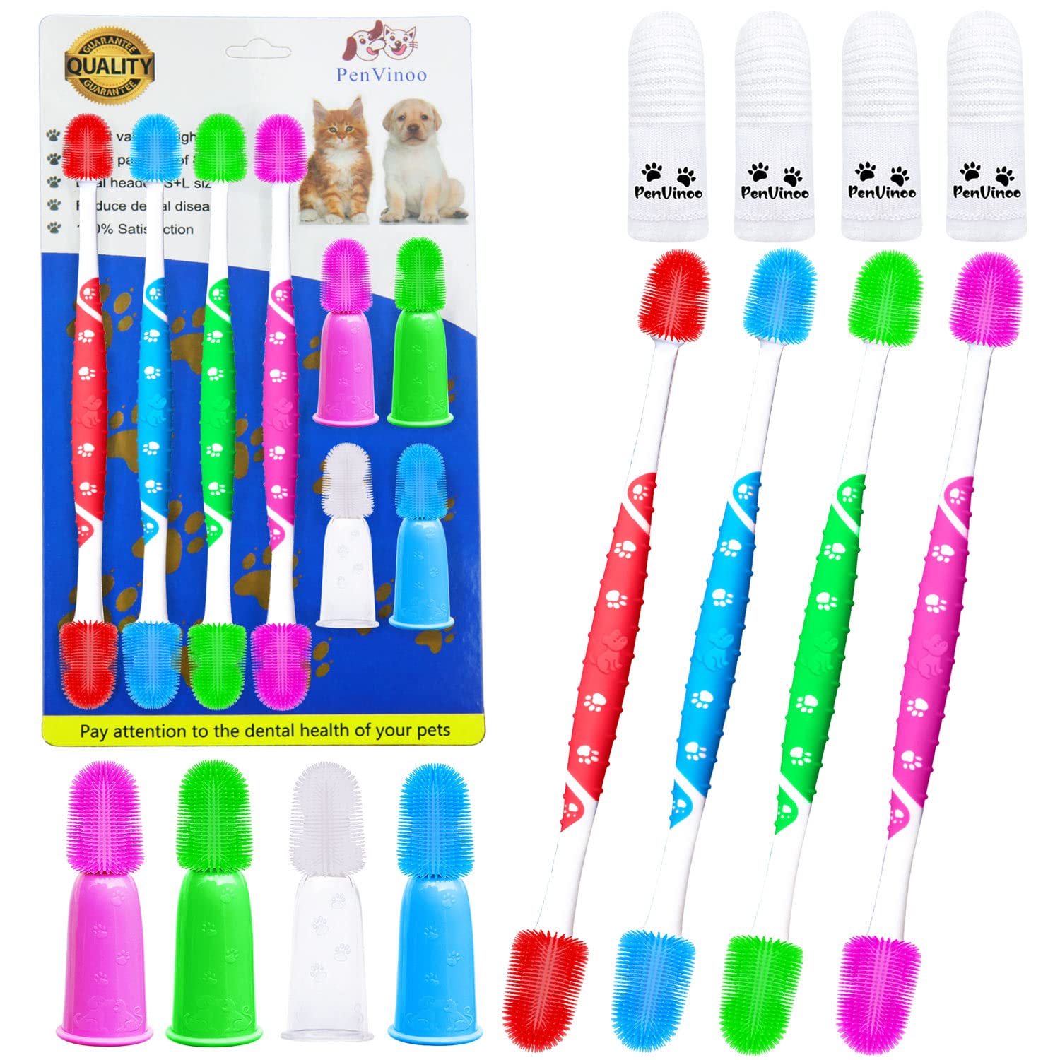 Photo 1 of PenVinoo 360 ° Dog Toothbrush Pet Toothbrush 360 ° Finger Toothbrush Medium and Large Dogs