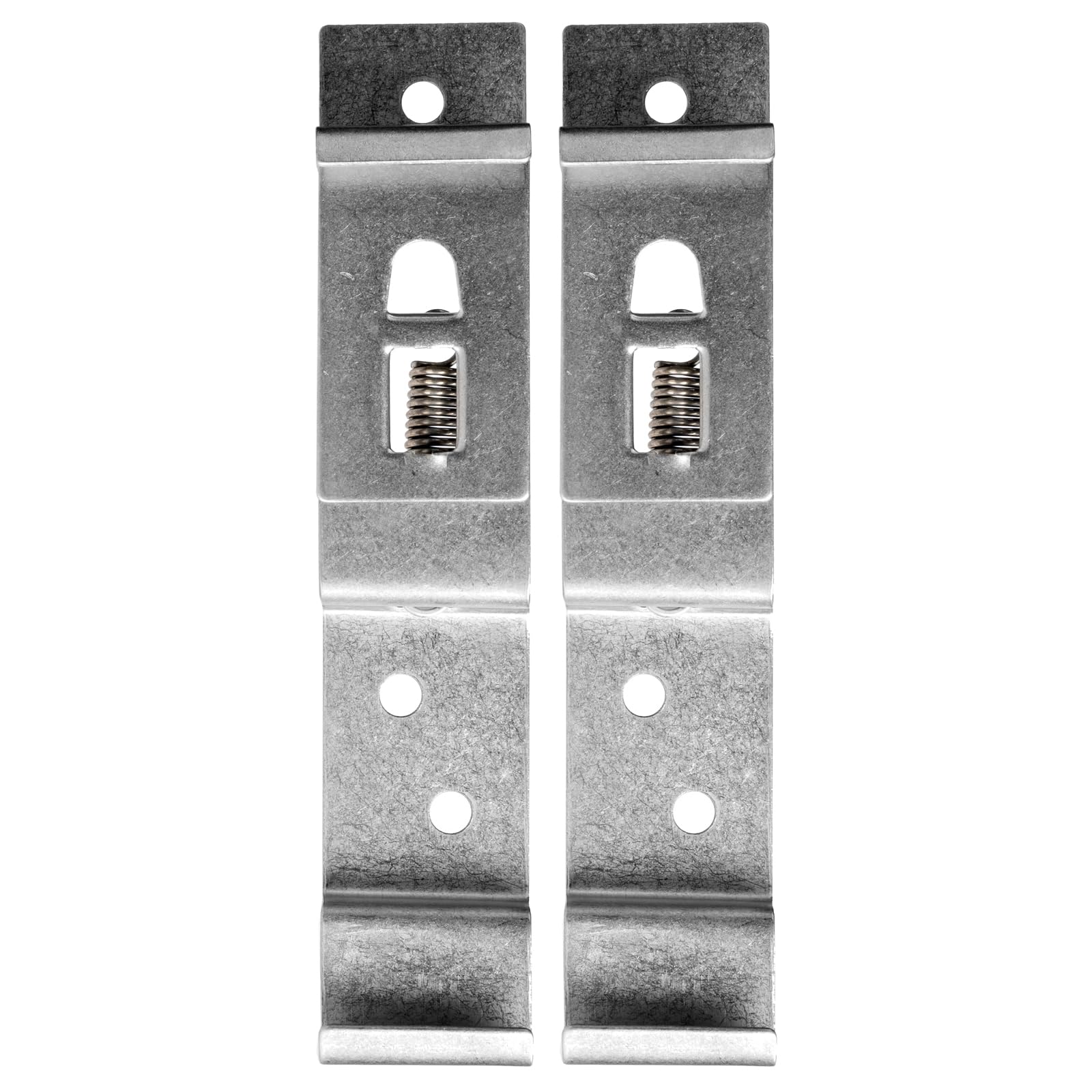 BITS4REASONS 2 X (1 PAIR) TRAILER NUMBER PLATE HOLDERS CLIPS LICENSE PLATE BRACKETS STAINLESS SPRING LOADED STEEL - STANDARD UK SIZE PLATE 11CM (110MM) DEPTH