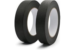 Zo.Yehaa Black Masking Tape 1 inch X 55 Yards 2 Rolls, 300FT Total, Black Painter Tape for Arts DIY Crafts Painting Labeling Decoration School Projects Home Office