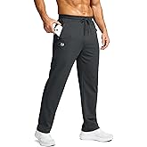 G Gradual Men's Fleece Lined Pants with 3 Zipper Pockets Water Resistant Winter Warm Hiking Pants Athletic Sweatpants for Men