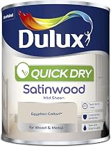 Dulux Quick Dry Satinwood Paint Wood Metal Egyptian Cotton 750ml Water-Based view 2