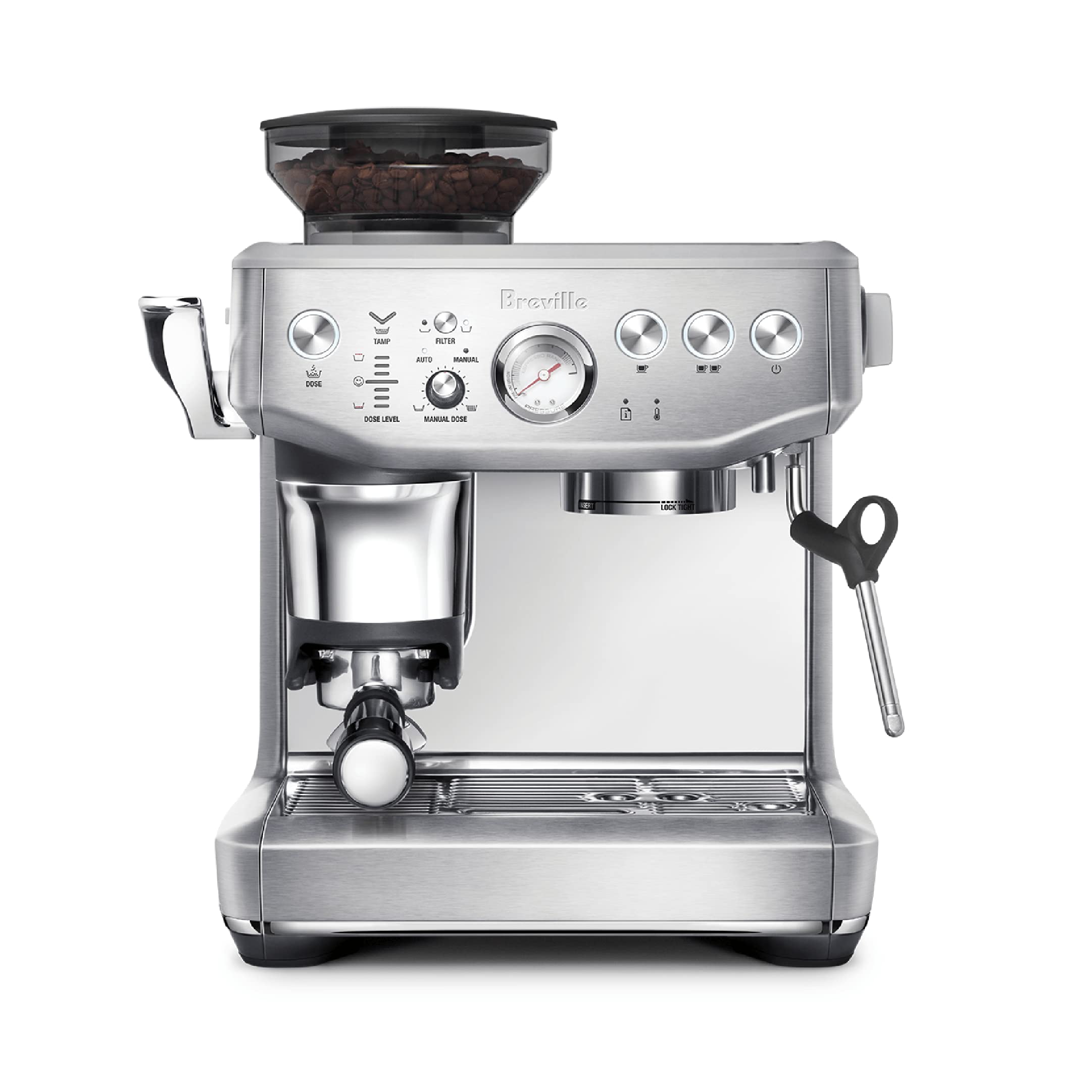 Breville Barista Express® Impress Espresso Machine, 2 Liters, Brushed Stainless Steel, BES876BSS