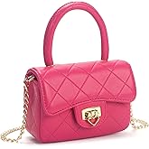 LJCTULY Little Girl Purse - Hot Pink Kids Crossbody Bag with Heart Lock - Toddler Purse Birthday Gifts for Girls