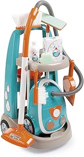 Smoby Spielzeug Reinigungstrolley mit Staubsauger inkl. Soundgeräuschen, Schaufel, Besen, Wischmopp, Spielverpackungen für Kinder ab 3 Jahren