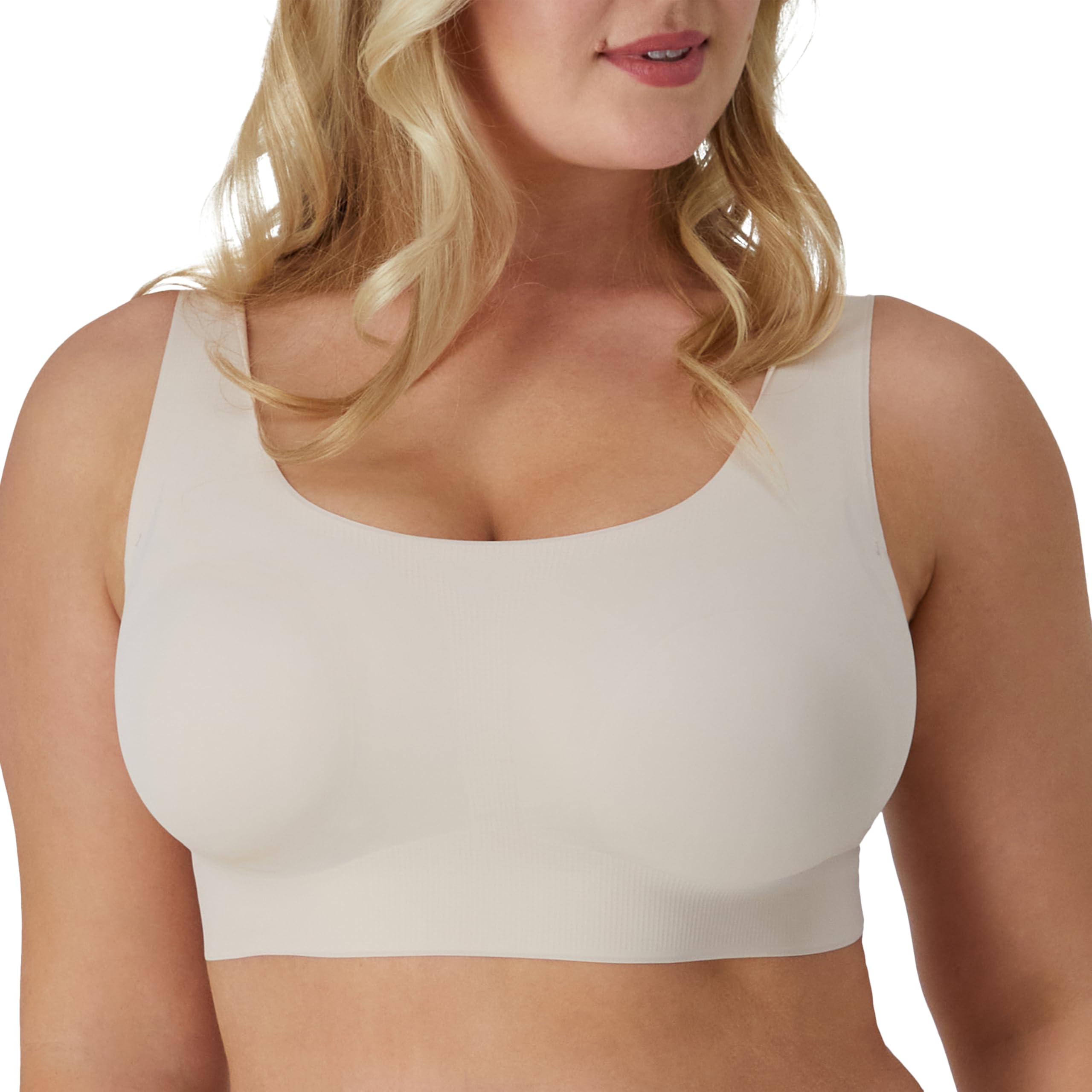 Photo 1 of Bali Comfort Revolution Wireless T-Shirt Bra, Wireless Full-Coverage Bra, Pullover Wirefree T-Shirt Bra, Sandshell, XX-Large