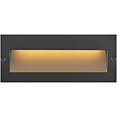Hinkley Landscape Lighting Taper Wide Horizontal 12v Step Light, Low-Voltage, Recessed Mount, Integrated LED, Satin Black