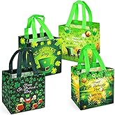 Aviski 4PCS St Patrick's Reusable Gift Bags, Treat Bags with Handles, Irish Party, Non-Woven Saint Paddy Day for Gifts Wrapping, St Patricks Party Supplies, 7.9 × 7.9 × 5.9inch