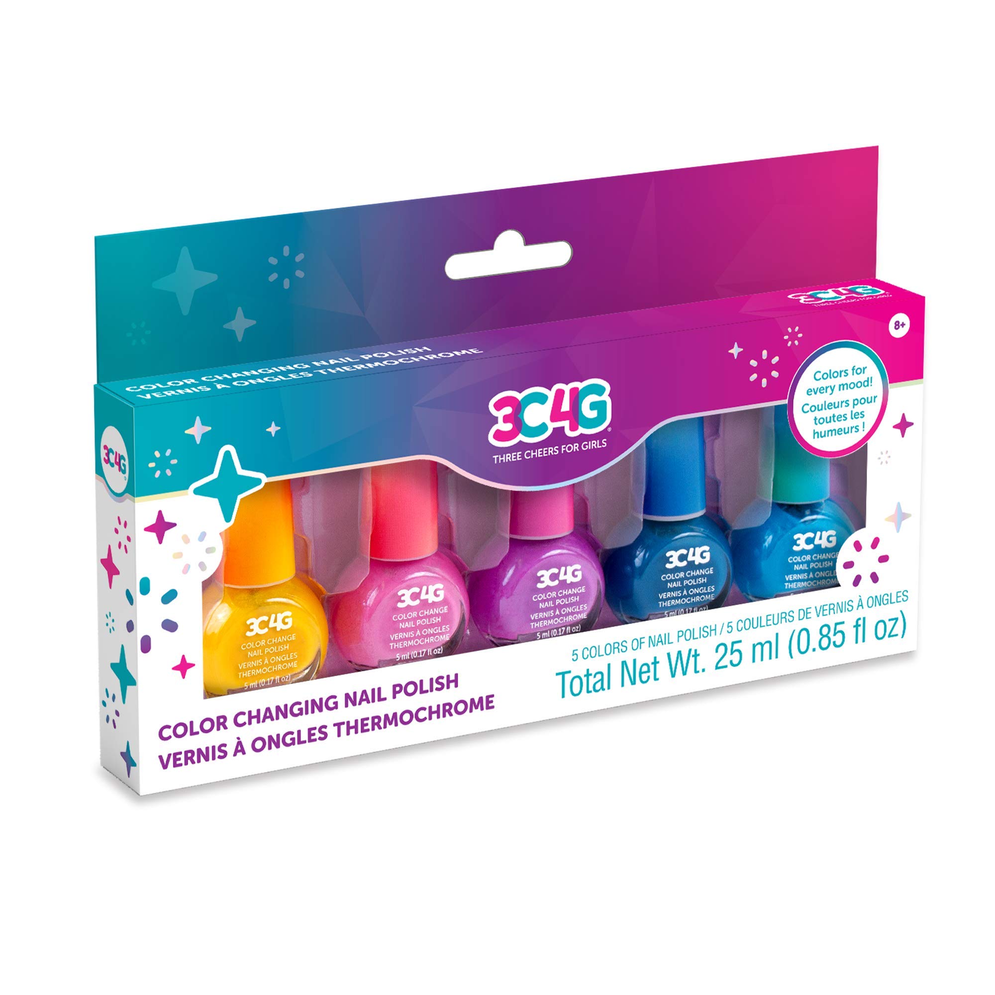 Photo 1 of 3C4G Color Changing Nail Polish Set for Girls & Teens - 5 Magical, Non-Toxic Colors That Transform, Safe & Fun Nail Polish Kit for Ages 8+ Perfect for Parties, Gifts, & DIY Manicures Make It Real