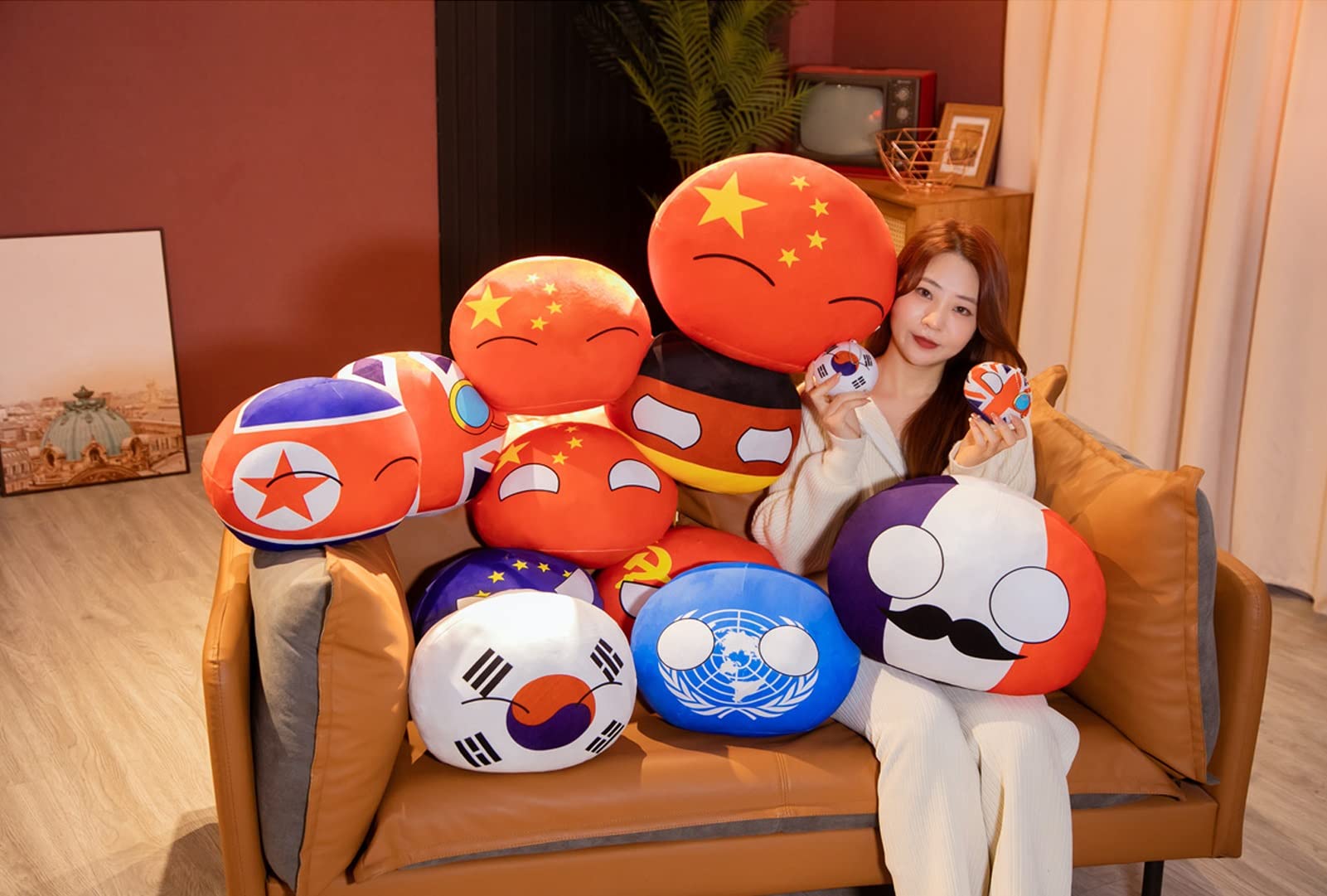 Republic of Argentina Country Ball Plushies, Polandball Plush Doll Country Throw Pillow Flag Plushies Countries Anime Plushies Gifts 7.9IN ( Color : AR )