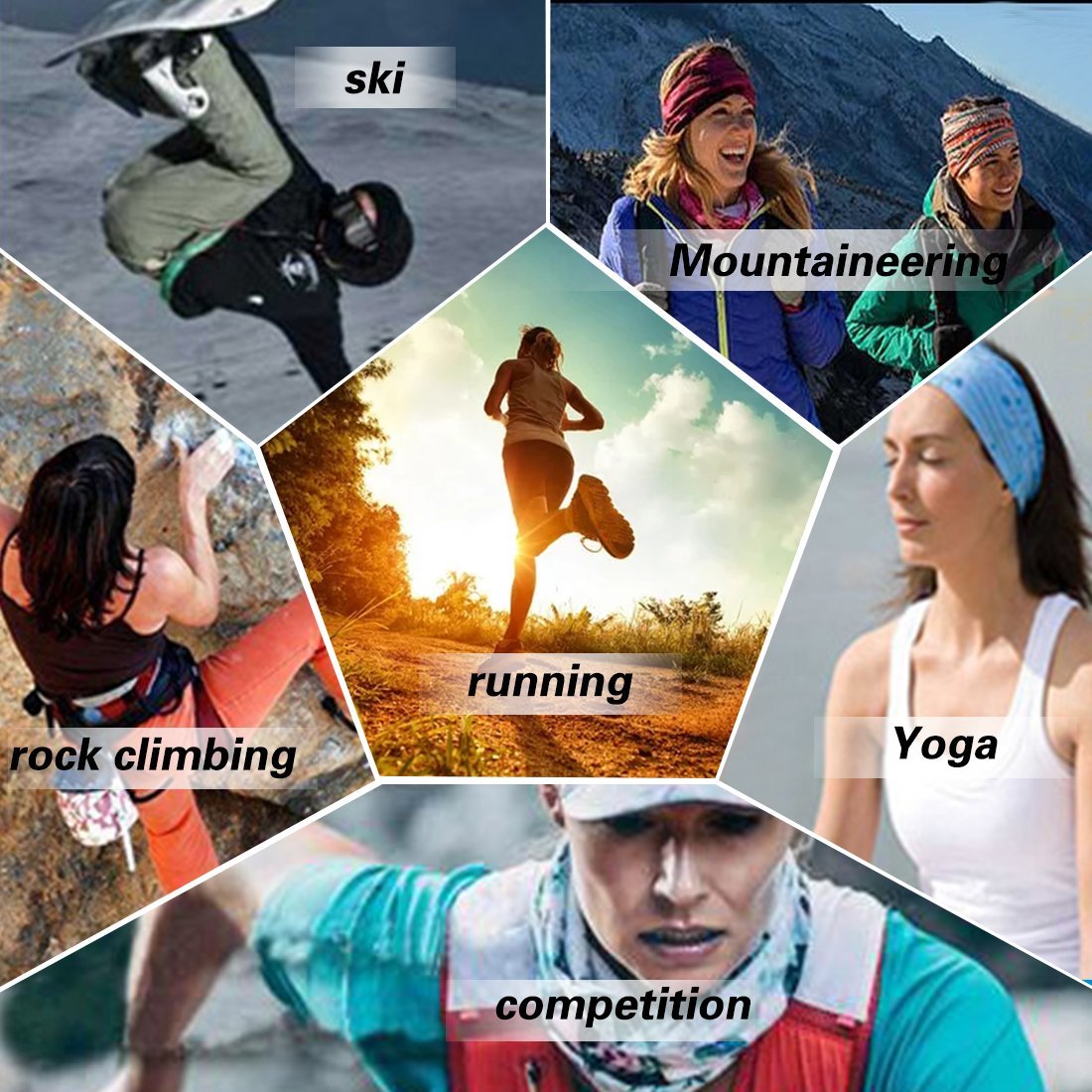 TUONROAD Unisex Animal Print Custom Cooling Headwear Chemo Head Wrap Colorful Rainbow Cute Cat Magic Headband Tubular Multipurpose Festival Neck Face Bandana for Bike Motor Yoga Workout Outdoor Sports