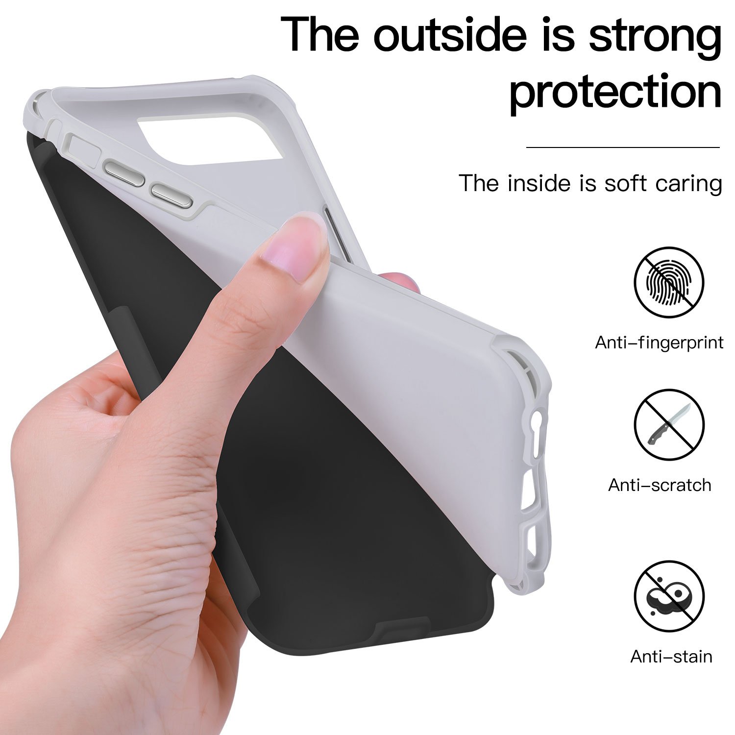 iPhone 8 Plus Case, iPhone 7 Plus Case, iPhone 6 Plus Case, JASBON Dual Layer Soft TPU Hard PC Defender Case Smooth Surface Anti-scratch Cover Drop Protection Case for Apple iPhone 8/7/6 Plus-Black