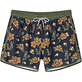 SURF CUZ Mens Swim Trunks 5" Swim Shorts Vintage Bathing Suits with Mesh Lining 80s 90s Retro Swimwear Board Shorts