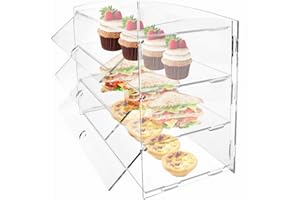 CHOLISM Acrylic Pastry Display Case, 3 Tray Commercial Countertop Bakery Display Case , 19.2x9x15 inch Acrylic Bread Display Box
