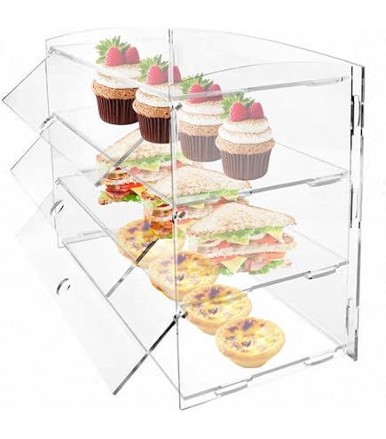 Présentoir à Gâteaux Acrylique 3 Niveaux Transparent - Design Demi-cercle, Montage Facile - Pour Desserts, Pâtisseries, événements - 8