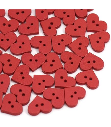 100 Boutons En Bois En Forme De Cœur - 20 Mm, Marron, Pour Couture, Scrapbooking, Loisirs Créatifs