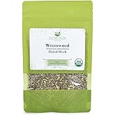 Biokoma Organic Wormwood Dried Herb 50g (1.76oz) - Loose Artemisia absinthium Herbal Tea - USDA Organic - Resealable Moisture Proof Pouch - No Additives - No Preservatives - Non GMO - Kosher