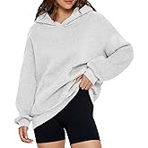Glamaker Women's Oversized Essentials Hoodies Fleece Sweatshirts Fall Long Sleeve Sweater Pullover Hoodie With Pocket