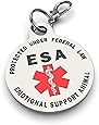 Double Sided Small Breed Emotional Support Animal (ESA) Red Medical Alert Symbol and Protected by Federal Law .999 inch ID Tag. Easily Switch Between Collars Harness and Vest.