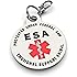 Double Sided Small Breed Emotional Support Animal (ESA) Red Medical Alert Symbol and Protected by Federal Law .999 inch ID Tag. Easily Switch Between Collars Harness and Vest.