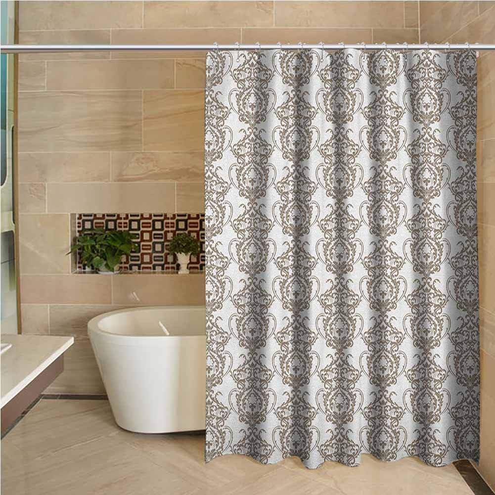 Taupe Waterproof and colorful shower curtain Baroque