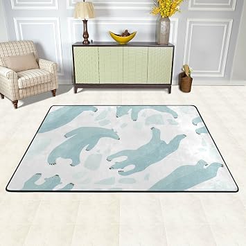 Amazon De Isaoa Schwimmen Eisbaren Modern Teppich 3 X 2 Ft