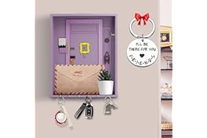 VUEJIC Friends Key Holder & Monica's Door Frame Keychain Cute Home Gift for TV Show Merchandise Lovers, Purple Handmade Key Hooks,Vintage Home Decorative Wall, Organizer Mail Key Holder for Wall