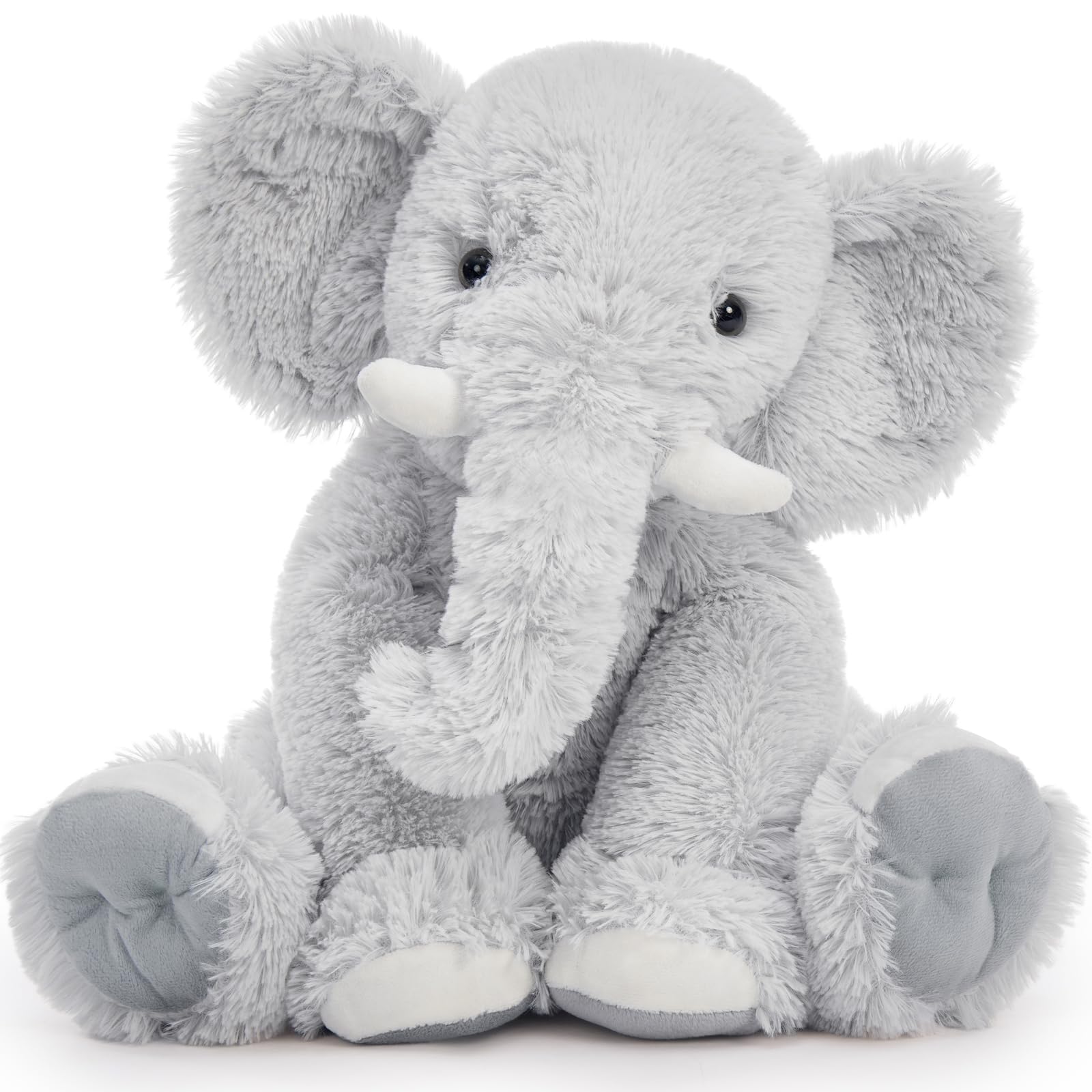 MorisMos Elefant Kuscheltier XXL,50cm groß Elefant Plüschtier Stofftier, Grau riesen Plüschelefant,Geburtstag Weihnachten Geschenk für Kinder Baby Mädchen Jungen 9