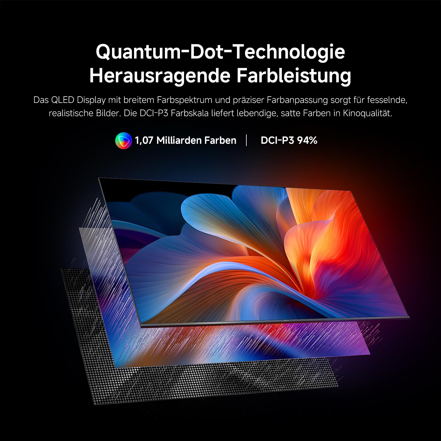 XIAOMI A Pro, 65" (165 cm), 4K UHD QLED, Smart TV, Google TV, Triple Tuner DVB-C/S/S2/T/T2, HDR10+, Game Boost 120Hz, MEMC, Sprachsteuerung mit, 2+8GB, Kompatibel mit Apple Airplay & Google Cast 5
