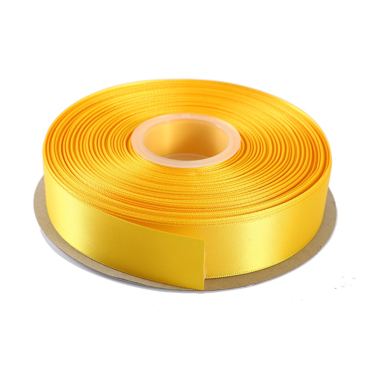 ITIsparkle 25mm Width (1") Double Faced Satin Ribbon 45 Meters (Full Reel) Crafts Gift Wrap Floristry - Maize Ribbon