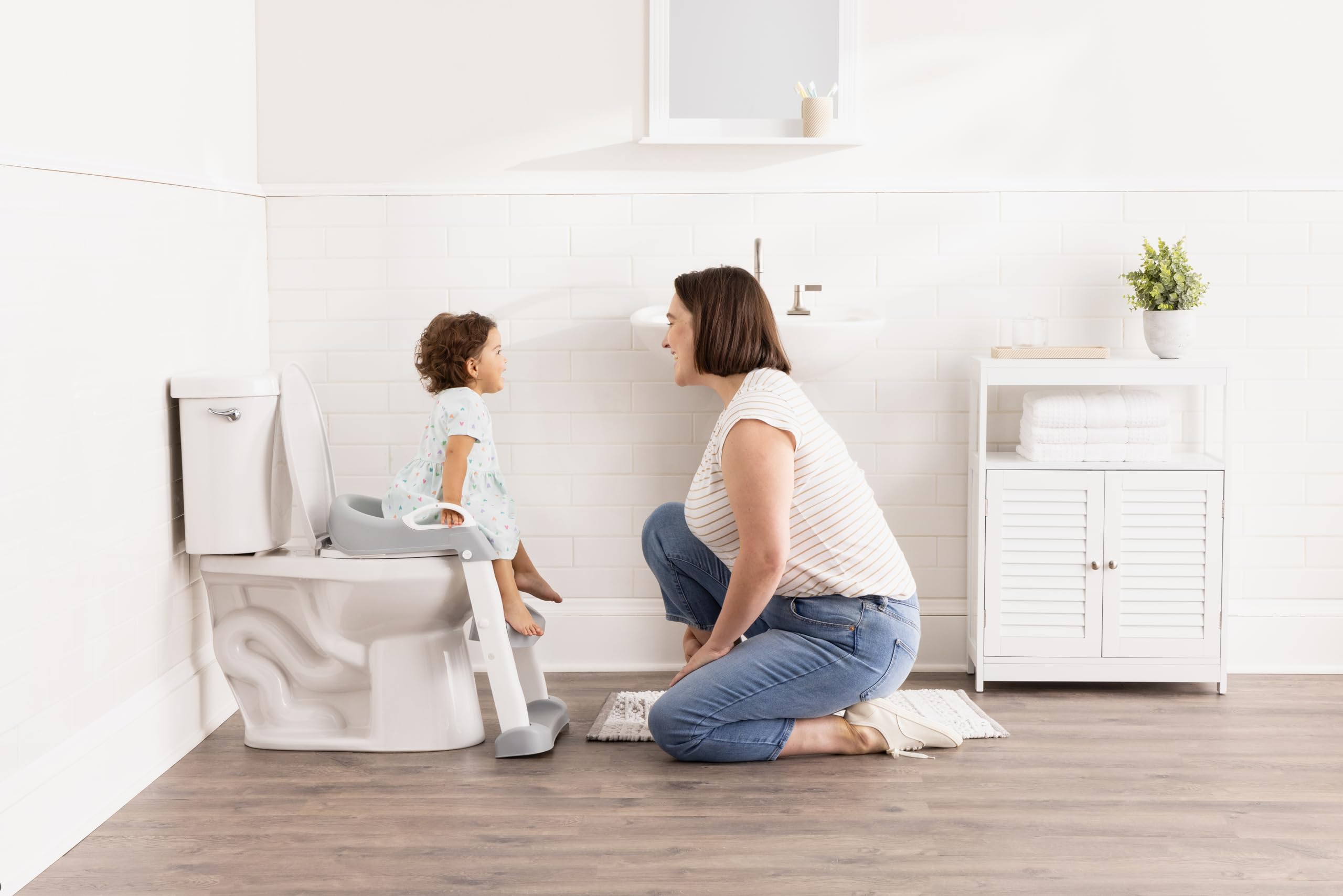 Potty Seat Trainer with Step Ladder, Soft, Cushioned Seat, Adjustable, Collapsible for Storage