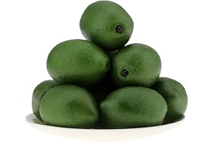 Gresorth 8pcs High Grade Fake Green Lemon Decoration Artificial Realistic Fruit Simulation for Home Party Holiday Christmas Display