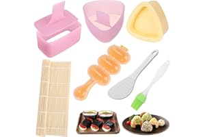 ZUAKLPTON 7 Pack Onigiri Mold, Rice Mold Musubi Maker Kit, Non Stick Spam Musubi Maker Press Rice Ball Mold Shake Sushi Maker Tool for Kids Bento Lunch and Home DIY