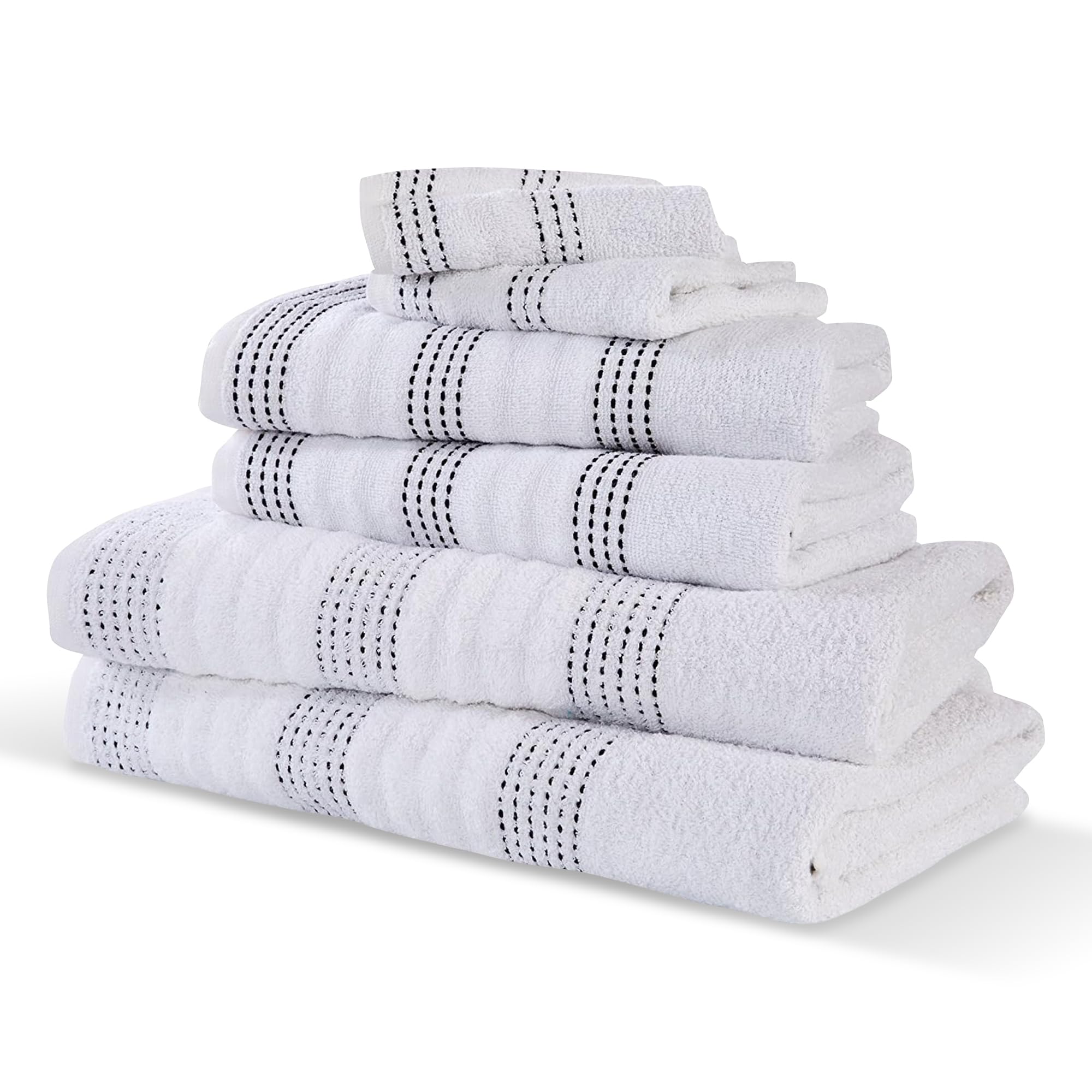 Rapport Home Spa Towel 6 Piece Bale Set White Bath Towel Set