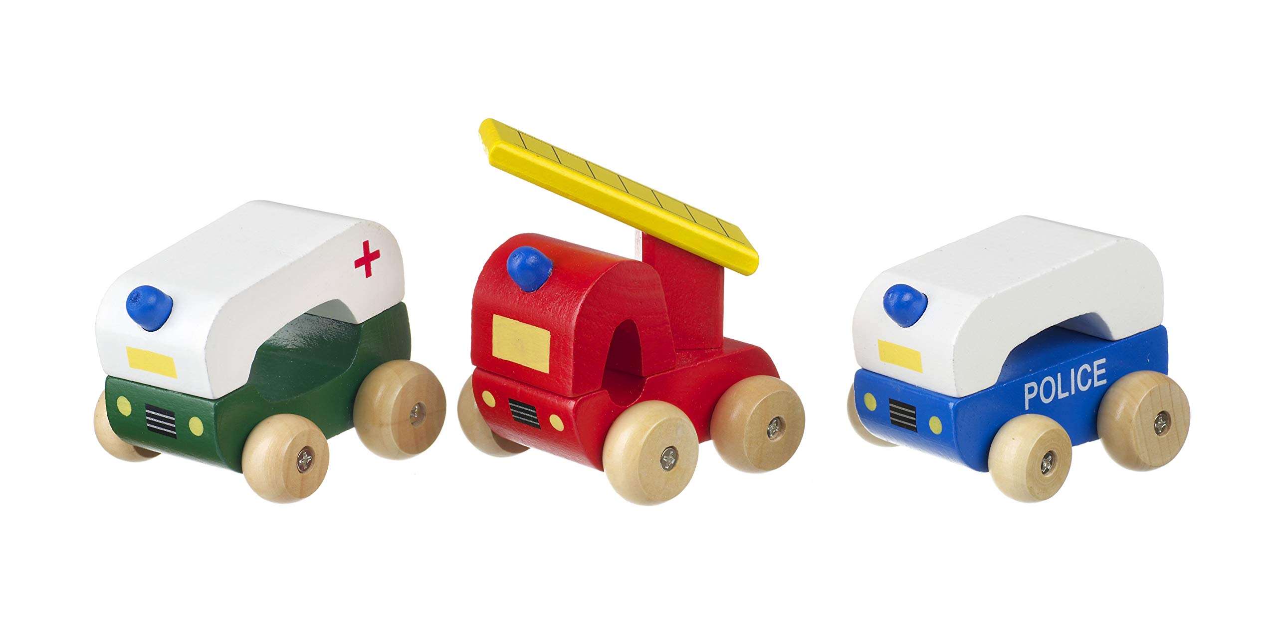 Orange Tree Toys - My First Emergency Vehicles: Wooden Emergency Services Cars for Toddlers - Early Development & Activity Toys