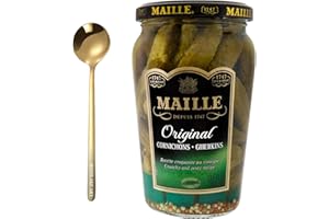 Westlake art Cornichons, 13.5 oz - French Gherkins Cornichon Pickles | Bundled With Golden SS Spoon, Crunchy & Zesty Cornichons Pickles, Perfect for Charcuterie & Sandwiches [Pack of 1 ]