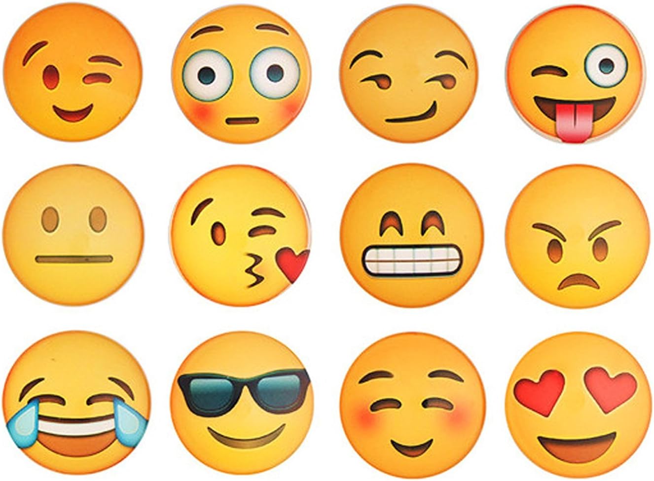 Amazon 12パック絵文字冷蔵庫マグネット冷蔵庫磁石 かわいい磁石 ラウンド 磁石の磁気メッセージwhiteboad オフィスキャビネット Smile Face Geekfaststore 冷蔵庫マグネット