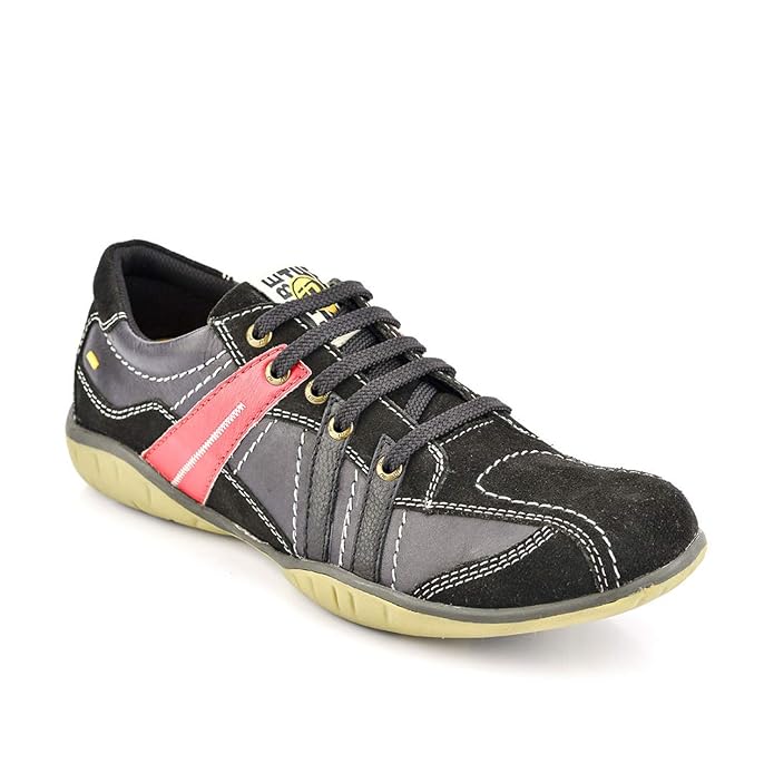 Buy ID Men's Genuine Leather Casual Shoes (Black) at Amazon.in