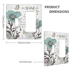 Wpshijia Rustic Teal Tulip 2 Gang Light Switch