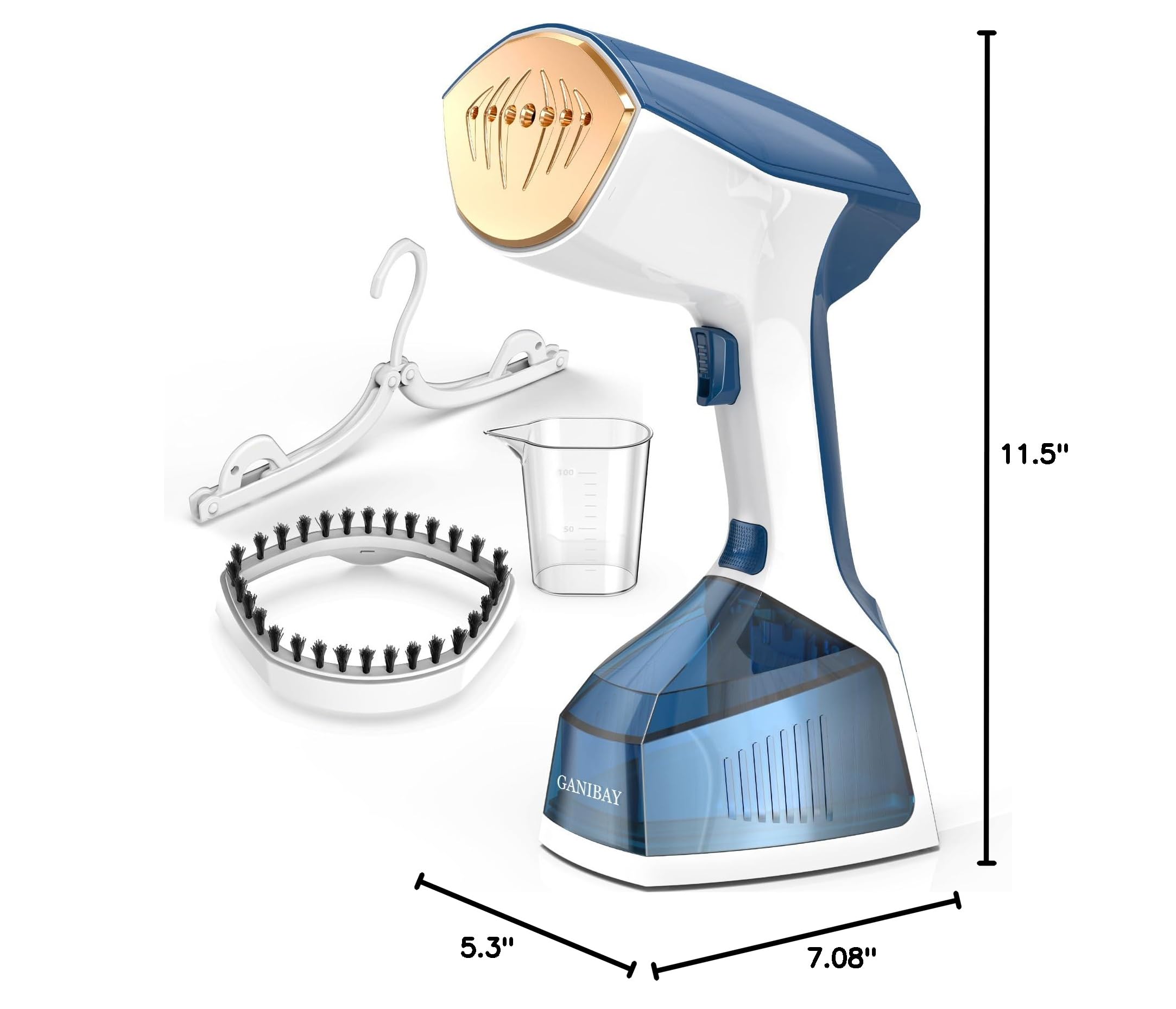 Steamer for Clothes, 1600W Handheld Clothes Steamer with 360ml Tank, Fast Heat-Up Portable Garment Steamer with LCD, Auto-Off, 2 in 1 Fabric Wrinkle Removes with Folding Hanger and Brush