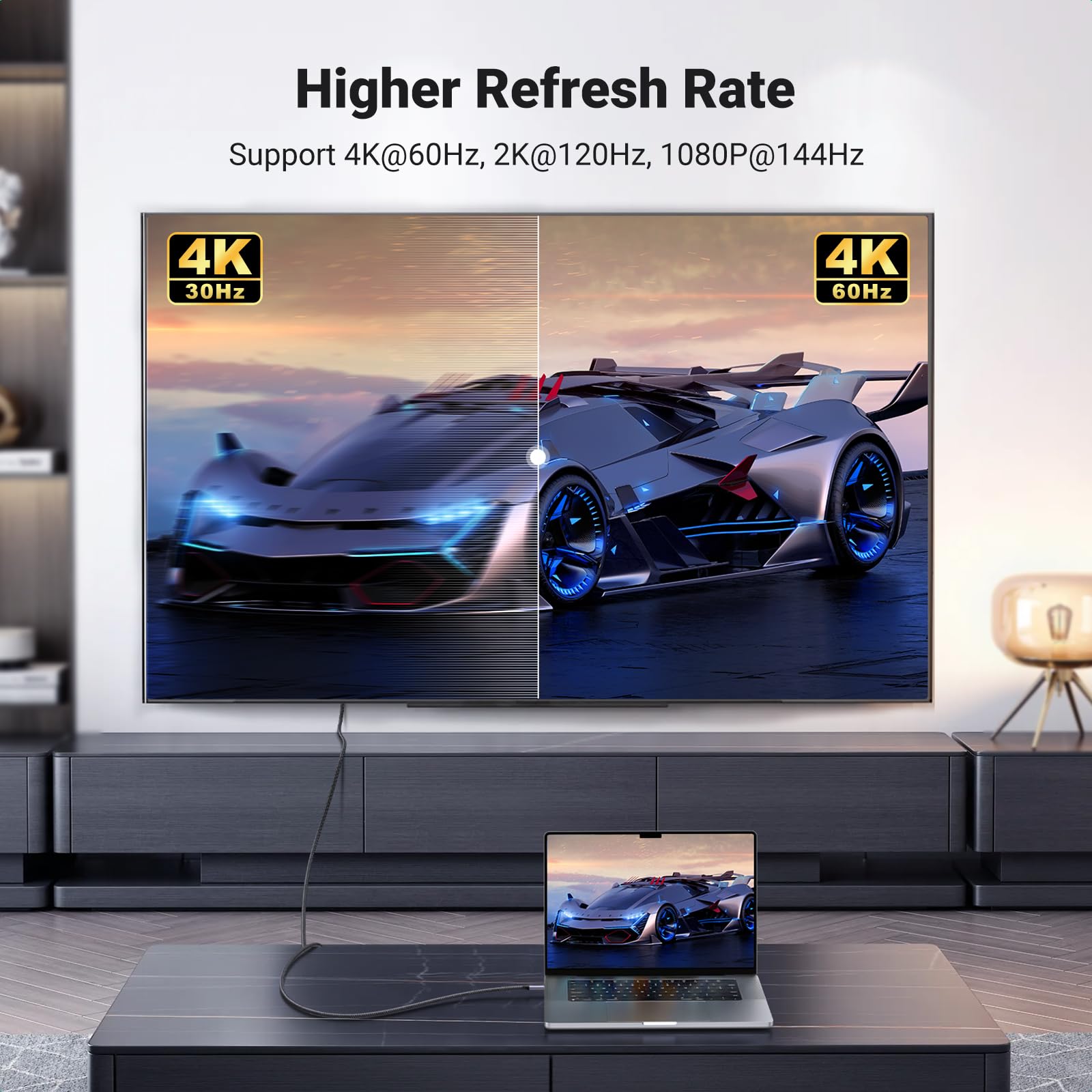 UGREEN USB C auf HDMI Kabel, 4K 60Hz, 2K 120Hz, Thunderbolt 5/4/3, 2M 3