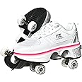 2-in-1 Roller Skates & Sneakers Unisex Retractable Wheels Outdoor Fun & Fitness Kick Roller Shoes