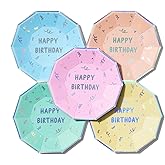 Coterie Happy Birthday Small Plates - 7.25” Disposable Party Plates (10-Pack) | Stylish Paper Plates for Cake, Desserts & Appetizers | Birthday Party Supplies for Kids & Adults