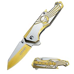 Kitory Pocket Knife 2.5", Golden Color Folding EDC